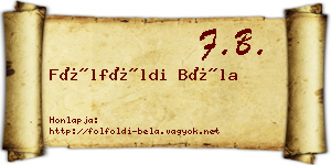 Fölföldi Béla névjegykártya