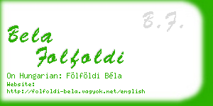 bela folfoldi business card