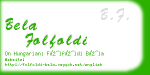 bela folfoldi business card